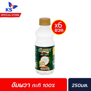 🔥 Ampawa Coconut Milk 100% กะทิ 250 มล. x 6 ขวด ตรา อัมพวา (6150)