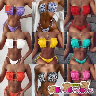 สินค้า 🧸𝑩𝒓𝒂𝑩𝒓𝒂𝑩𝒓𝒂🧸 Bikini บีกินี ชุดว่ายน้ำ สายฝ  #sw-056