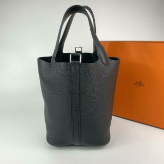 NEW HERMES PICOTIN 18 BLACK CLEMENCE PHW STAMP Y