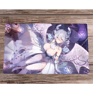 Playmat Silver Sentinel CCG TCG แผ่นรองเม้าส์ แผ่นรองเทรดดิ้งการ์ดเกม แผ่นรองเกม แผ่นรองเม้าส์ อะนิเมะ แผ่นรองเม้าส์ และฟรีกระเป๋า 60x35 ซม.