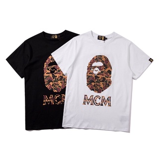 เสื้อยืดพิมพ์ลายแฟชั่น คลาสสิก BAPE ฤดูร้อนชายและหญิงบวกขนาดลำลองแขนสั้นเสื้อยืด M-3XLเหมาะสำหรับทั้งท่านสุภาพสตรี แล, พ