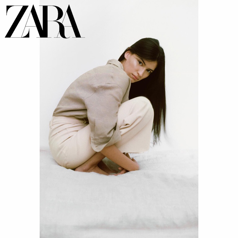 zara-ใหม่-เสื้อเชิ้ตแขนยาว-ผ้าลินิน-แฟชั่นฤดูร้อน-สําหรับผู้หญิง