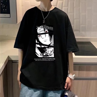 เสื้อยืดคอกลม แขนสั้น พิมพ์ลายการ์ตูน สไตล์ฮิปฮอป สตรีท ญี่ปุ่น ทรงหลวม ใส่สบาย โอเวอร์ไซซ์ สําหรับผู้ชาย ลายอนิเมะ ซาสึเกะ ลําลอง ทรงหลวม naruto นารูโตะ Sasuke พลัสไซซ์ แฟชั่น ฤดูร้อน ผู้ชาย