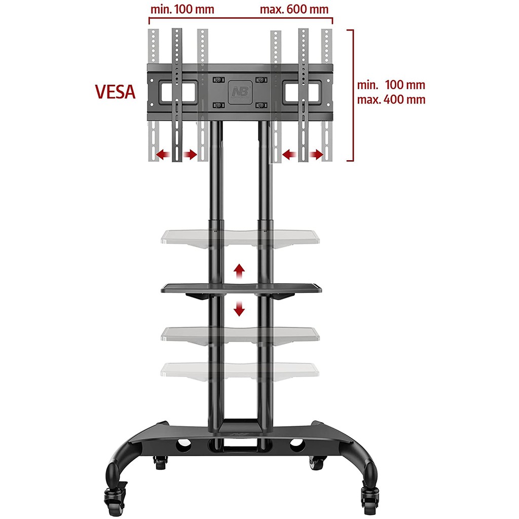 nb-ava1500-ขาตั้งทีวี-รถเข็นสำหรับทีวี-ขาตั้งทีวีแบบเคลื่อนที่-ขาตั้งทีวีมีล้อ-ทีวีล้อเลื่อน-ขาแขวนทีวี-tv-stand-cart