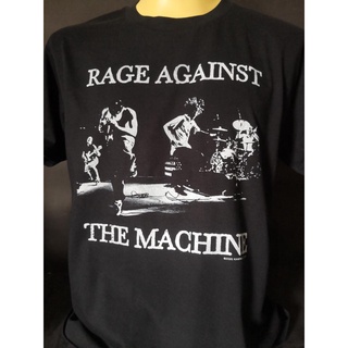 เสื้อยืดโอเวอร์ไซส์เสื้อวงนำเข้า Rage Against The Machine RATM Live Nu Metal Rap Hiphop Rock Industrial Style Vintage