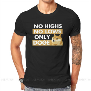 [S-5XL]Bitcoin Cryptocurrency Art No Highs No Lows Only Dogecoin T Shirt Tshirt Loose Crewneck Short Sleeve