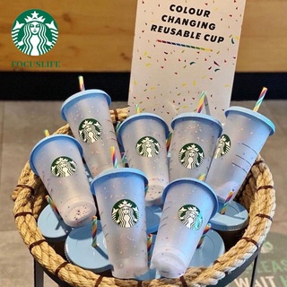 Starbucks แก้วหลอดดูดพลาสติก พร้อมฝาปิด ขนาด 700 มล.