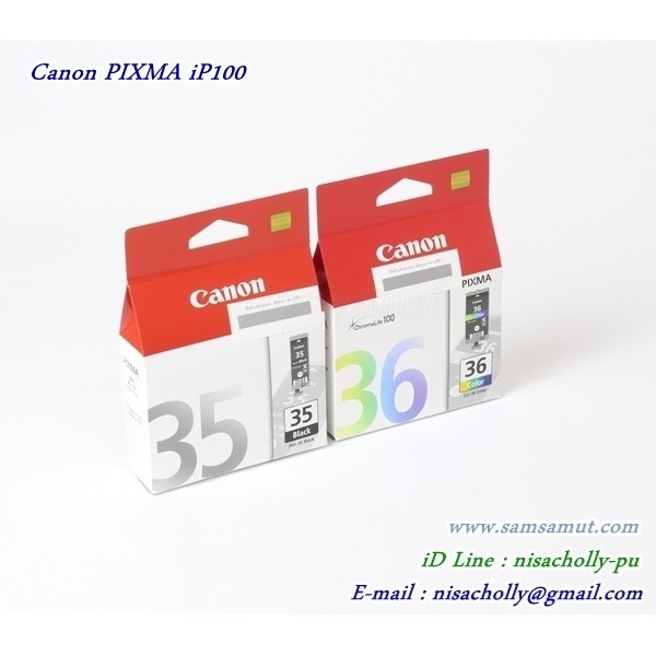 อิงค์เจ็ท-แท้-canon-pgi-35-ดำ-bk-cli-36-co-สี-pixma-ip100