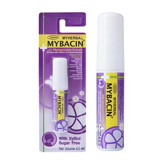 เสปรย์พ่นระงับกลิ่นปาก Myherbal Mybacin spray with Mangosteen Extract มีแบบ 4.5 ml. กับ 15 ml.