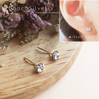 ภาพหน้าปกสินค้า(S925) ต่างหูเพชรสี่เหลี่ยมเงินแท้ sterling silver CZ diamond stud earrings ที่เกี่ยวข้อง