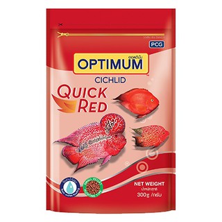 สินค้า อาหารปลาหมอสีสูตรแดงไว ปลานกแก้ว ปลาหมอเท็คทัส Optimum cichlid quick red