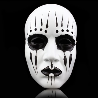 Halloween Slipknot Joey Mask วงหูรูดแต่งตัวหน้ากากเรซิ่นสีขาวเต็มหน้า
