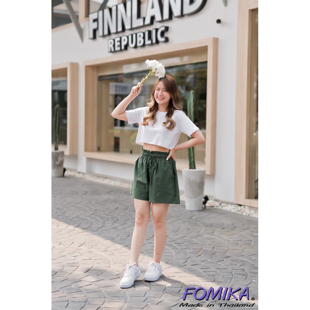 ภาพสินค้าFOMIKA 2 กางเกงขาสั้น กางเกงขา​สั้น​ผู้หญิง​ ผ้าฝ้ายแท้100% เชือกรูดได้จริง​ จากร้าน fnshop_official บน Shopee ภาพที่ 3