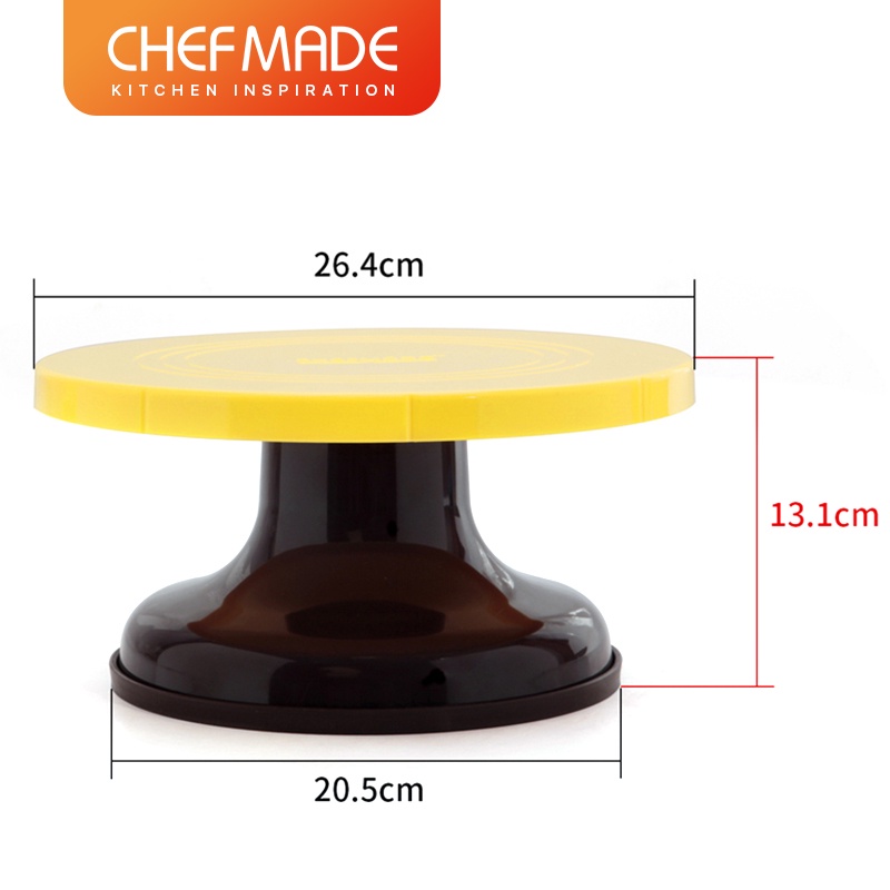 chefmade-แป้นหมุนตกแต่งเค้ก-จานหมุนเค้ก-เส้นผ่านศูนย์กลางกันลื่น-10-4นิ้ว-วัสดุเกรดอาหาร-abs-หมุนจานหมุนตกแต่งเค้ก