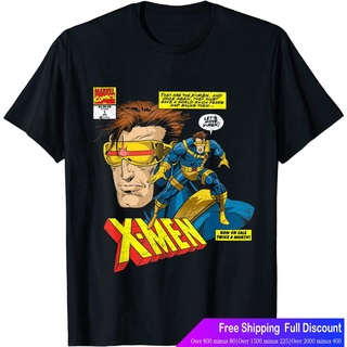 เสื้อยืดผ้าฝ้ายพิมพ์ลายMarvelเสื้อยืดผู้ชายและผู้หญิง Marvel X-Men Cyclops Mutant Distressed Comic T-Shirt Marvel Sports