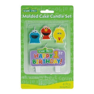 Sesame Street 1st Molded Candle Set 4pcs เทียนงานวันเกิด ครบ1ขวบ ของแท้ นำเข้าจากอเมริกา