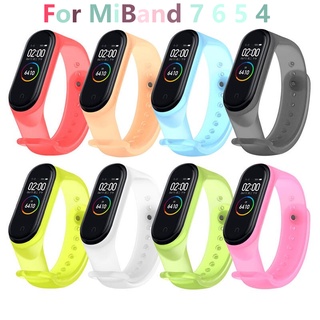 สินค้า สายนาฬิกาข้อมือซิลิโคนใส แบบเปลี่ยน สําหรับ Xiaomi Mi Band 7 6 5 3 4 Smartwatch Wrist Belt For Xiaomi Mi Band 5 6 7