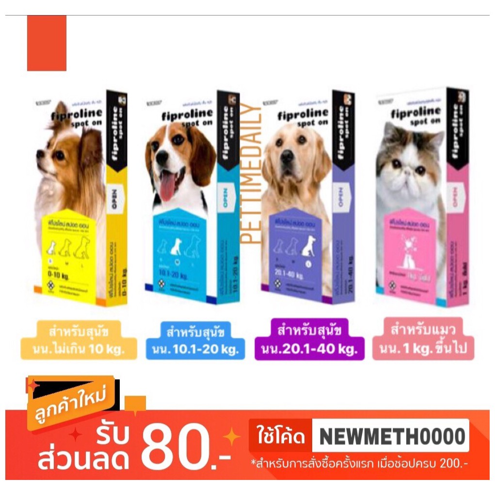 ภาพหน้าปกสินค้าFiproline Spot On ฟิโปรไลน์ ยาหยอดกำจัดเห็บหมัด สำหรับสุนัขและแมว จากร้าน methat_thara บน Shopee