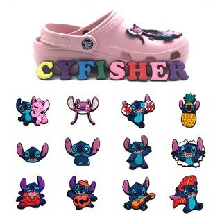ใหม่ จี้รูปการ์ตูน Stitch กราฟฟิตี้ สําหรับตกแต่งรองเท้า Crocs Clogs DIY