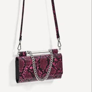 กระเป๋าสะพาย ZARA Printed Pearl-embellished Crossbody Bag