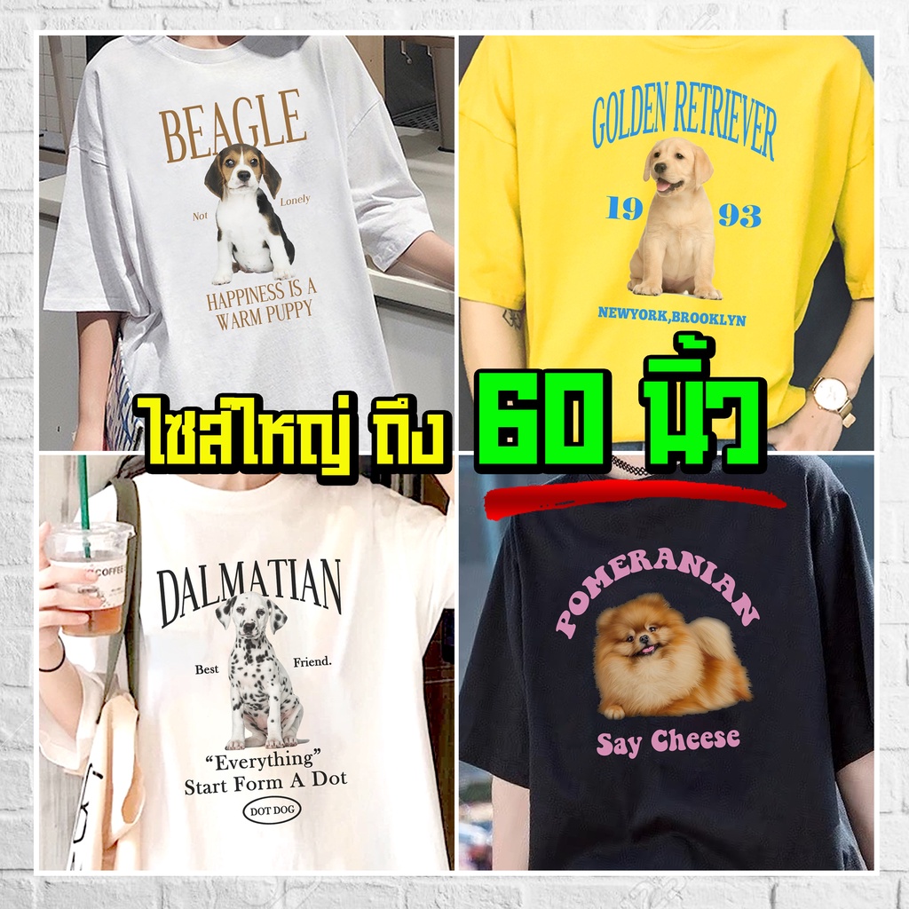 ร้านจริง-แบร์บุรี-เสื้อยืดไซส์ใหญ่-เสื้อยืดคนอ้วน-ไซส์ใหญ่-5xl-อก-60-นิ้ว-dog