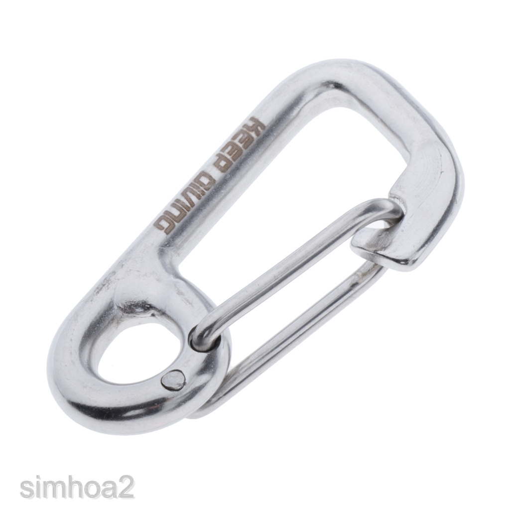 ภาพหน้าปกสินค้าStainless Steel Spring Snap Hook Carabiner Link Buckle Clip 220lbs Loading จากร้าน simhoa2.th บน Shopee