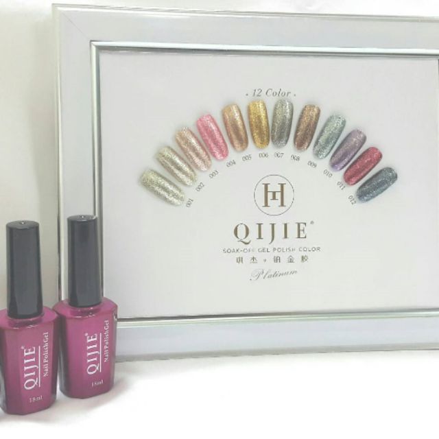 เซทสีทาเล็บเจล-qijie-12-ขวดพร้อมชาร์ทสีตัวอย่าง-1