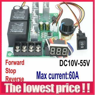 สินค้า Dc10-55 V 12V 24 V 36 V 60A Pwm มอเตอร์สวิทช์ควบคุมความเร็ว
