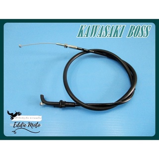 THROTTLE CABLE SET "GRADE A" for KAWASAKI BOSS // สายคันเร่งชุด สายคันเร่งเปิด "สีดำ" มอเตอร์ไซค์  สินค้าคุณภาพดี