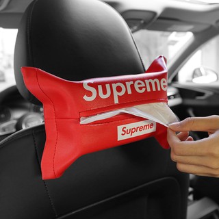 Superme กล่องทิชชู่หนัง แบบแขวนในรถยนต์