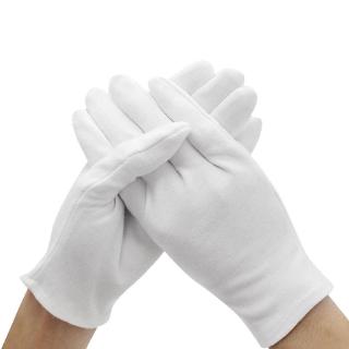 ถุงมือผ้าฝ้ายสีขาวแบบบาง 1 คู่