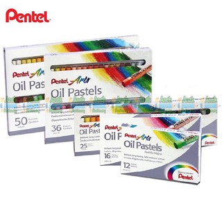 สีชอล์ค เพนเทล 12สี 16สี 25สี 36สี 50สี Pentel Oil Pastel