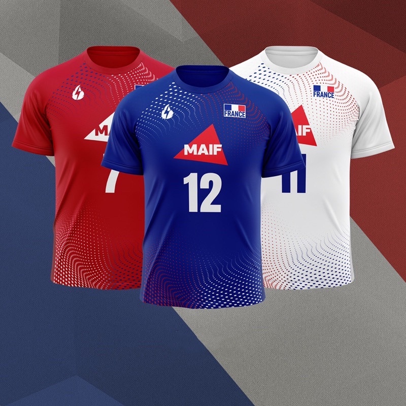 เสื้อวอลเลย์บอลทีมฝรั่งเศสร้อนใหม่-สมบูรณ์