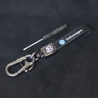 [Keychain] พวงกุญแจรถยนต์ หนัง PU หัวเข็มขัดโลหะ สําหรับ VW Volkswagen Jetta MK5 Golf Passat 3B7 601 171