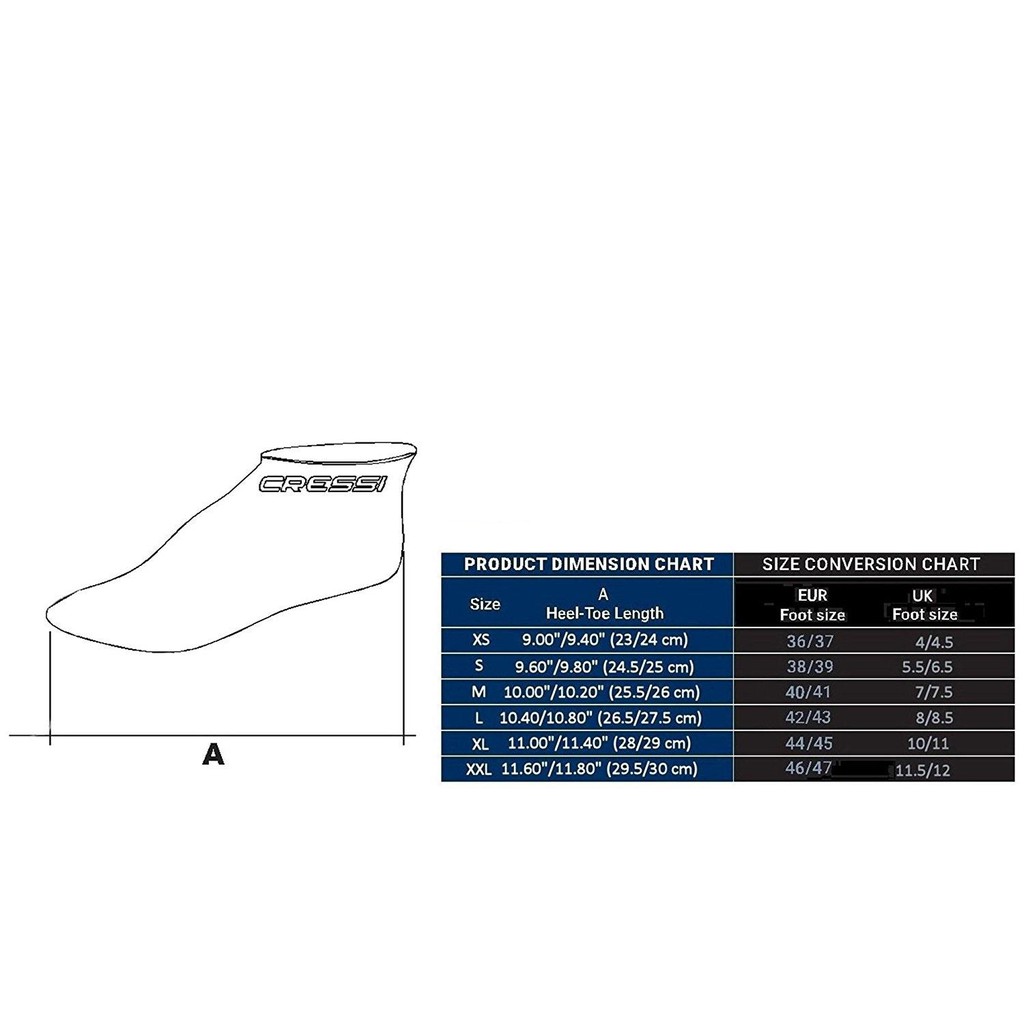 cressi-low-boot-neoprene-3mm-รองเท้าบูทสั้นใส่ดำน้ำสีดำ