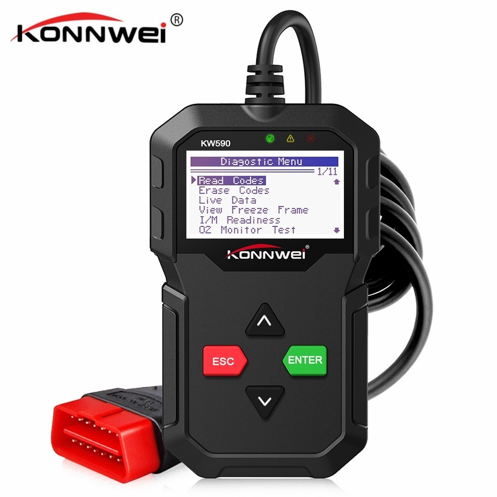 เครื่องสแกนเนอร์ อ่านรหัสรถยนต์ OBD KONNWEI KW590 รองรับรถยนต์และภาษา ...