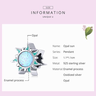 ภาพขนาดย่อของภาพหน้าปกสินค้าBamoer Sterling Silver 925 Charm Bead Opal Sun & Guardian & Fatimid Eye Design for Original Women's DIY Jewelry Bracelet BSC509 จากร้าน bamoer.th บน Shopee ภาพที่ 5
