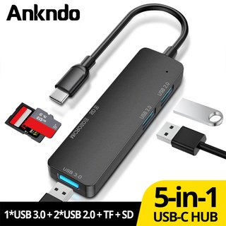 ภาพหน้าปกสินค้าAnkndo 5 IN 1 USB C HUB Adapter สำหรับ อุปกรณ์เสริม Type C ถึง USB 3.0 2.0 Splitter TF SD Card Reader แล็ปท็อป Dock Station ที่เกี่ยวข้อง