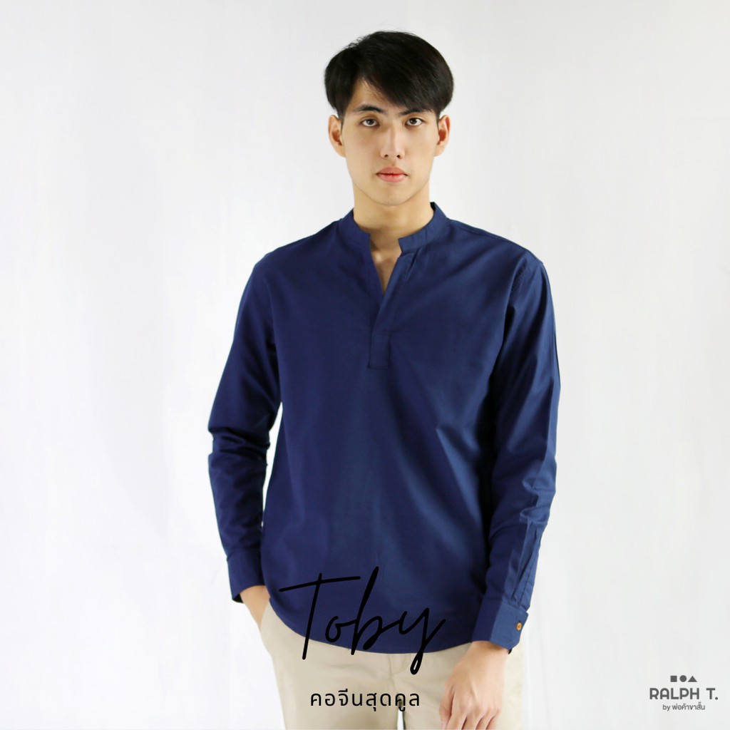 ภาพสินค้าเสื้อคอจีน ผู้ชาย PULLOVER TOBY LONG สไตล์เกาหลี - RALPH T เสื้อเชิ้ต คอจีน แขนยาว ชาย จากร้าน ralpht.official บน Shopee ภาพที่ 5