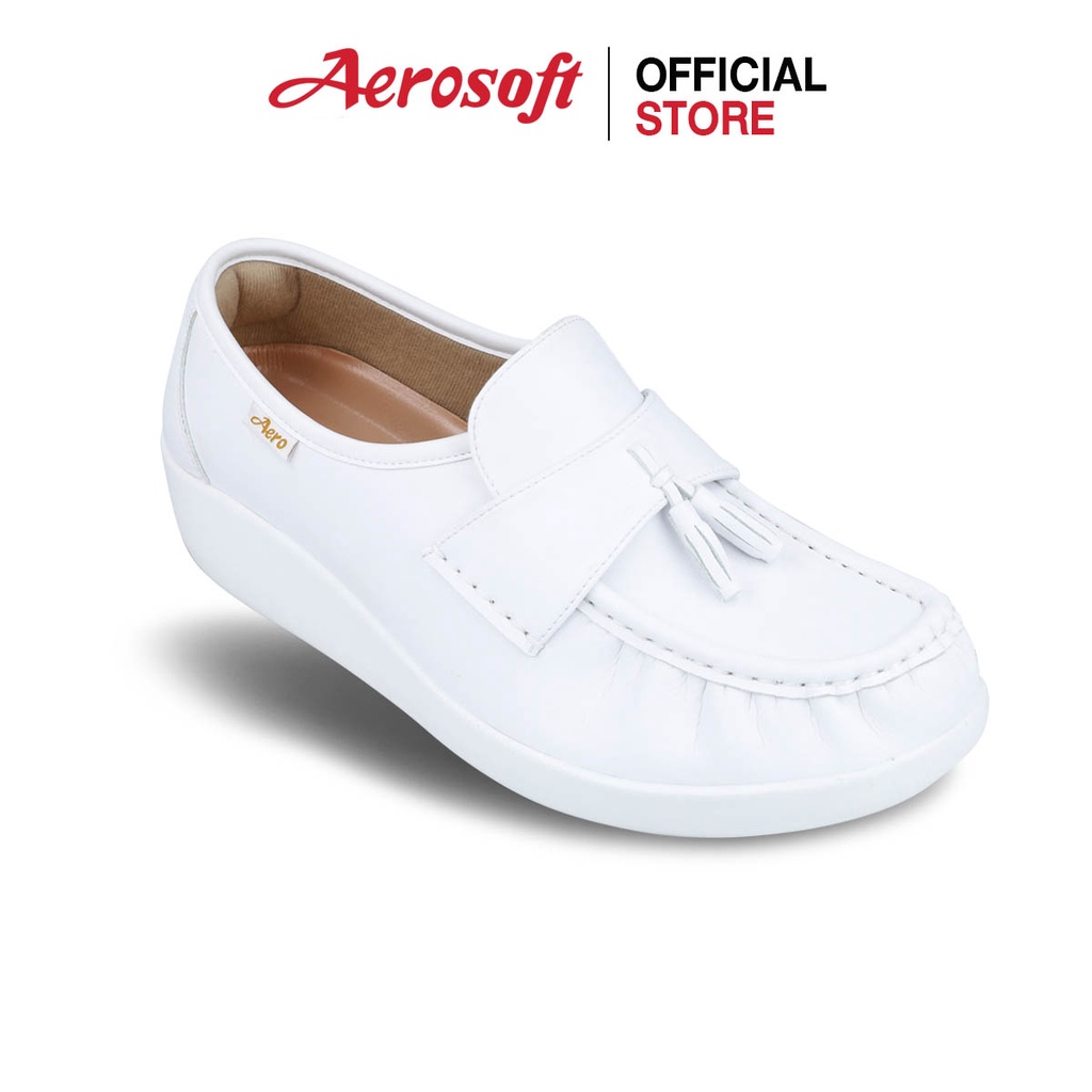 ภาพหน้าปกสินค้าAerosoft (แอโร่ซอฟ) รองเท้าคัชชูเพื่อสุขภาพ รุ่น NW9091 สีขาว(New) จากร้าน aerosoft_officialshop บน Shopee