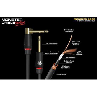 Monster Cable : Bass 12ft Angled to Straight Instrument Cable by ...