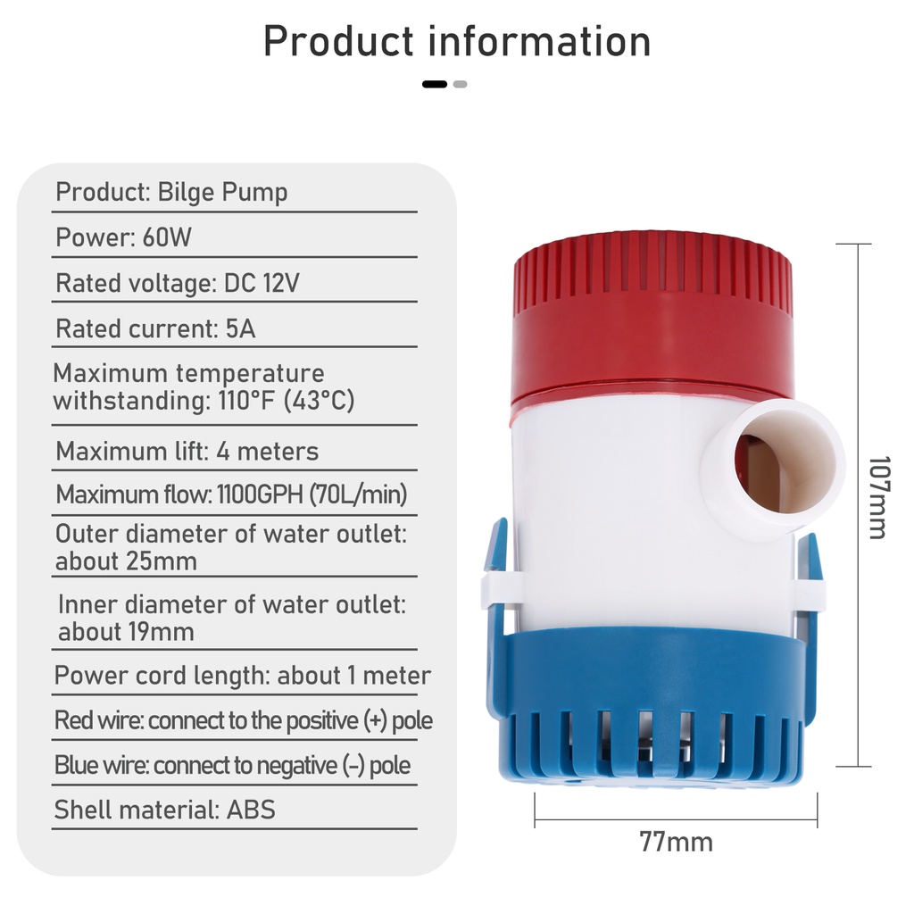 ปั้มน้ำท้องเรือ-ปั๊มท้องเรือขนาดเล็ก-12v-24v-1100gph-bilge-pump