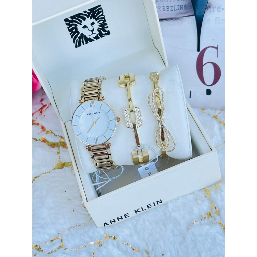 แท้-พร้อมส่ง-anne-klein-womens-crystal-accented-bracelet-watch-amp-bracelet-set-ak-3366wtst-หน้าปัด-26mm