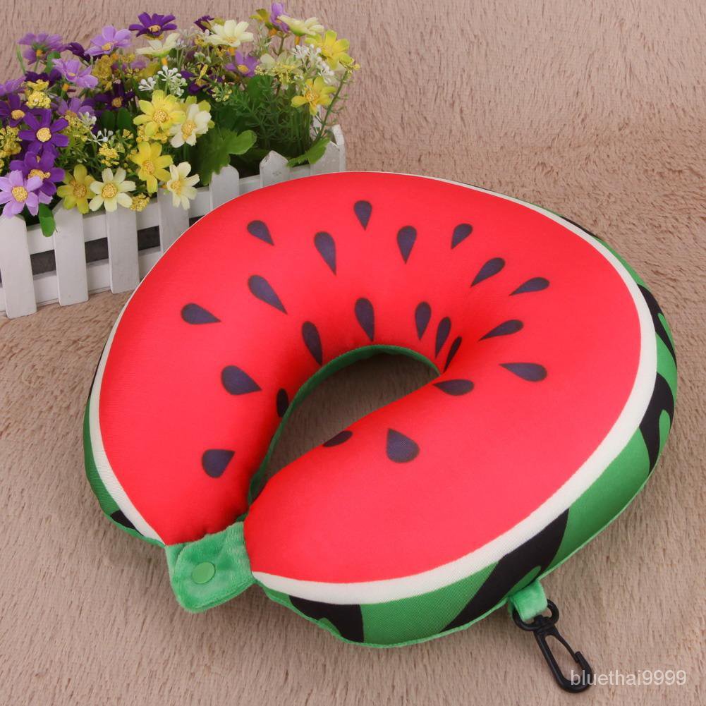 บลูไดมอนด์-fruit-u-shaped-travel-pillow-nanoparticles-neck-pillow-watermelon-lemon-kiwi-orange-car-pillows-soft-cushion