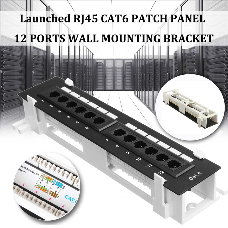 ชุดเครื่องมือเครือข่าย-12-พอร์ต-cat6-แผงแพทช์-rj45-ชั้นวางเครือข่ายติดผนัง-พร้อมตัวยึดติดผนังพื้นผิว