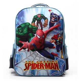 กระเป๋าเป้เด็ก ไฟเบอร์ สไปเดอร์แมน spiderman 3D สามมิติ 41×31×12 cm กระเป๋าเป้ เด็ก เป้ เด็กโต shopee