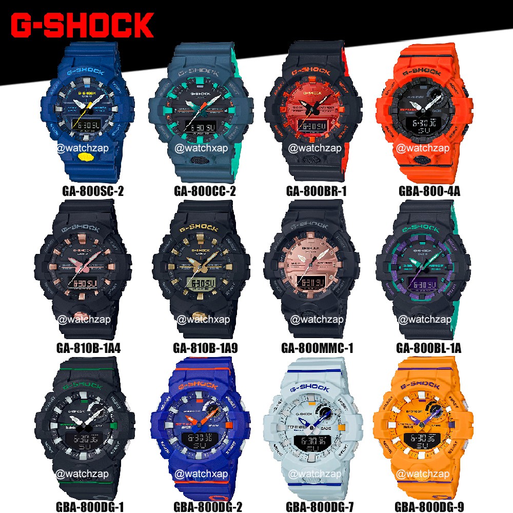 ภาพหน้าปกสินค้าCasio G-shock รุ่นสีพิเศษ นาฬิกาข้อมือชาย สายเรซิ่น รุ่น GA-800 GA-800BL GA-800SC GA-800BR GA-800CC GA-800MMC GBA-800DG จากร้าน watchzap บน Shopee