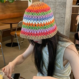 ภาพหน้าปกสินค้าหมวกถัก ทรงบักเก็ต ระบายอากาศ หลากสีสัน สไตล์เกาหลี สําหรับผู้หญิง ที่เกี่ยวข้อง