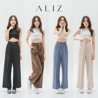 สินค้า ALIZ กางเกงขากระบอก กางเกงขายาว กระบอกใหญ่ เอวสูงเหนือสะดือ กระดุมหน้ากระเป๋า2ข้าง เหมาะกับคนเอวเล็กสะโพกใหญ่จ้า💖💖