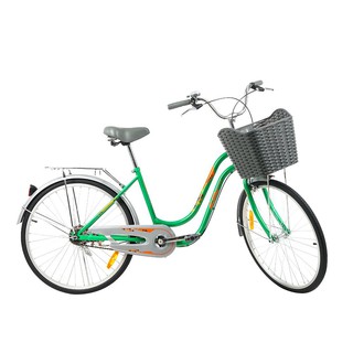 จักรยานแม่บ้าน จักรยานแม่บ้าน LA SMILE 26 นิ้ว สีเขียว จักรยาน กีฬาและฟิตเนส CITY BIKE LA SMILE 26